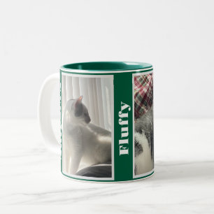 Jägergrüne Haustierfotos und -namen Zweifarbige Tasse
