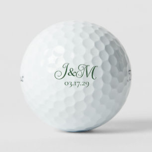 Jägergrüne individuelle Hochzeitsgeschenke Initial Golfball