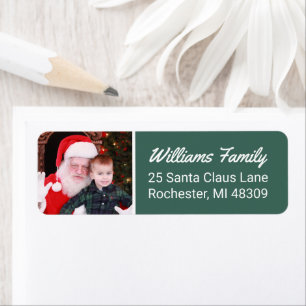 Jägergrüne moderne Familienfoto-Weihnachtsgrüße