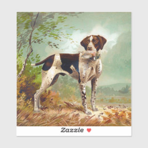 Jägerhund mit Vogel im Mund Aufkleber