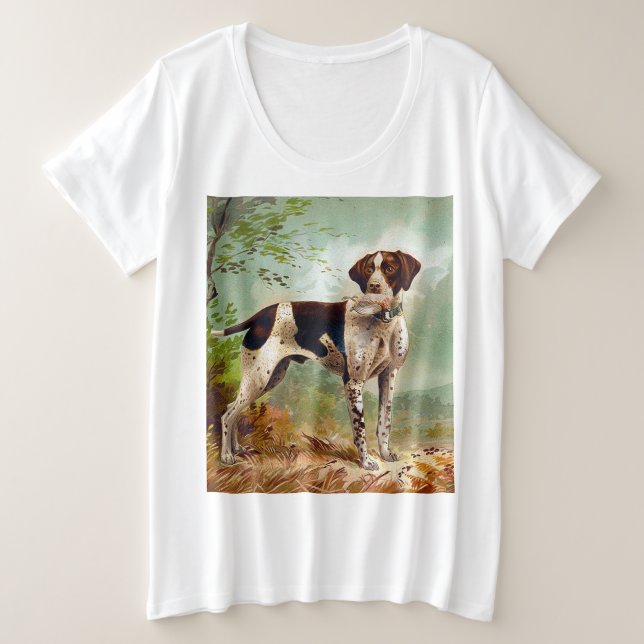 Jägerhund mit Vogel im Mund Große Größe T-Shirt (Design vorne)