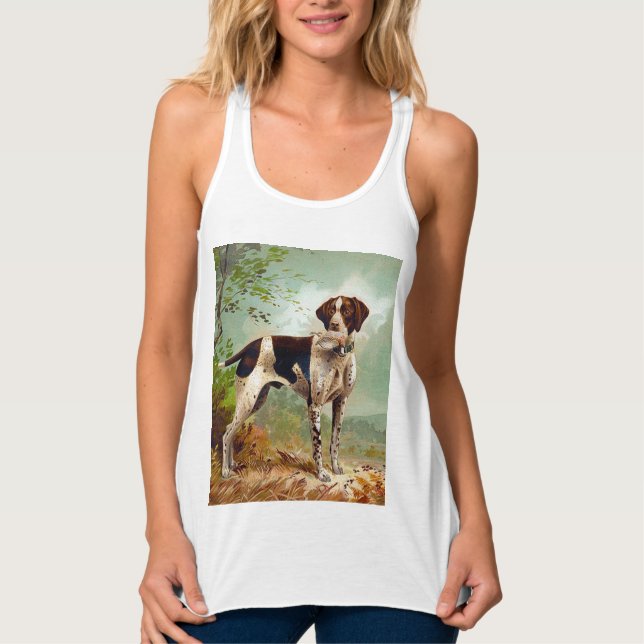 Jägerhund mit Vogel im Mund Tank Top (Vorderseite)