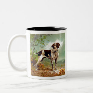 Jägerhund mit Vogel im Mund Zweifarbige Tasse