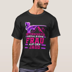 Jägerin für Red Deer Junting Wild Jagd Hun T-Shirt