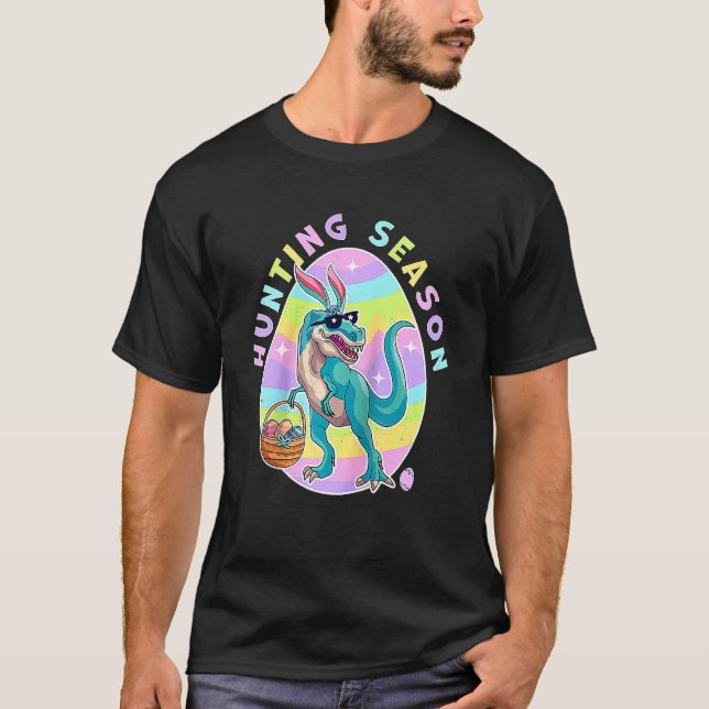 Jägersaison Ostern Dinosaur Egg Hunt Dinosaurier E T-Shirt (Vorderseite)