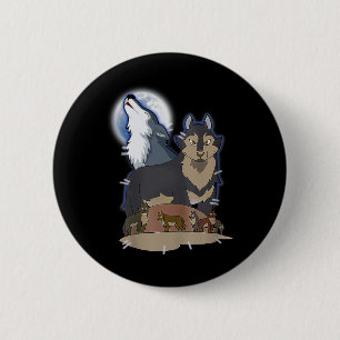 JägerWolf am Mondgrauen Wolf Jagd Wolf Anima Button