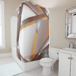 Jagged Edge Concentric Earth Tone Ombre Art Duschvorhang