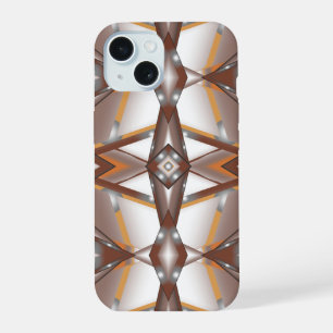 Jagged Edge Concentric Earth Tone Ombre Art iPhone 15 Hülle