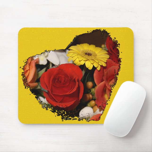 Jagged Eged Heart Bouquet Mousepad (Mit Mouse)