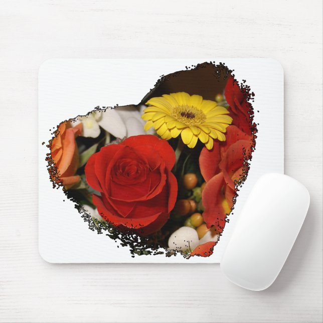 Jagged Eged Heart Bouquet Mousepad (Mit Mouse)