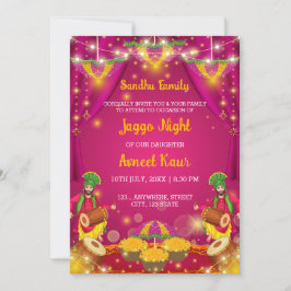 Jaggo Nacht Einladung, Panjabi Vorhochzeit Einladung