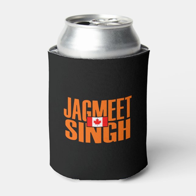 Jagmeet Singh Orange Blocktext Kanadische Flagge Dosenkühler (Kanne Vorderseite)