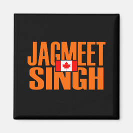 Jagmeet Singh Orange Blocktext Kanadische Flagge Magnet