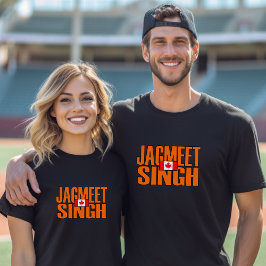 Jagmeet Singh Orange Blocktext Kanadische Flagge T-Shirt
