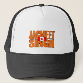 Jagmeet Singh Orange Blocktext Kanadische Flagge Truckerkappe