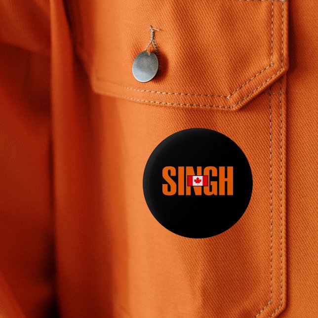 Jagmeet Singh Orange Bold Text Kanadische Flaggenf Button (Von Creator hochgeladen)