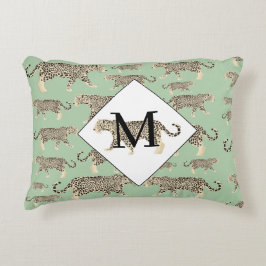 Jaguar Animal Pattern Initial Monogram Dekokissen