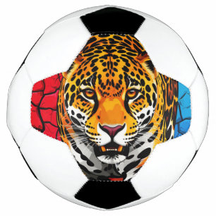Jaguar auf rissigem Erdboden Hintergrund Fußball