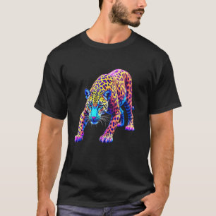 Jaguar Big Cat Wild Animal Art Illustration Colorf T-Shirt
