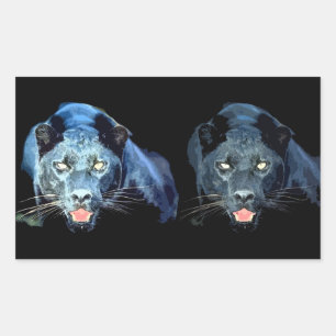 Jaguar - Black Panther Rectangle Stickers