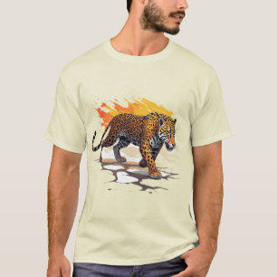 Jaguar, das große Raubtier, in dramatischer Splash T-Shirt