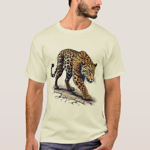Jaguar, das große Raubtier, in dramatischer Splash T-Shirt
