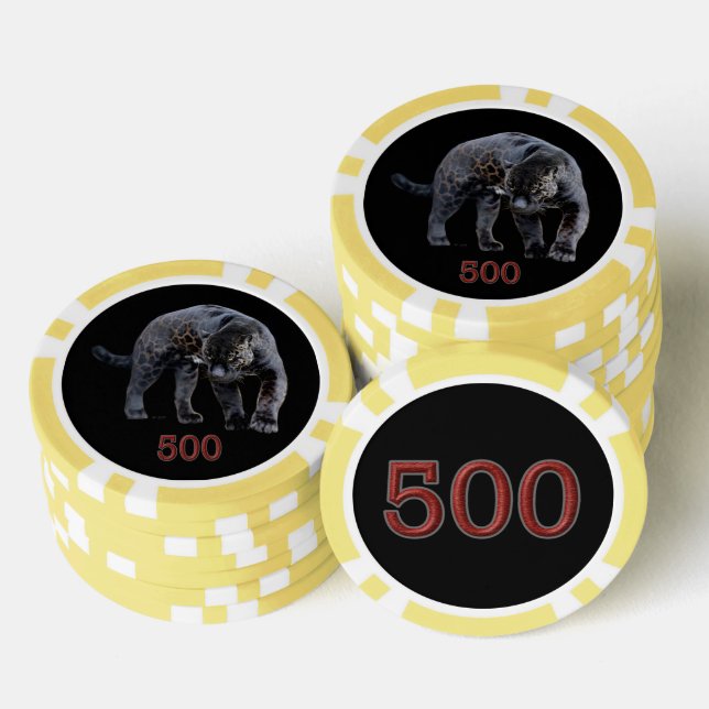 Jaguar Diablo 500 Poker-Chip mit schwarzgelbem Str Pokerchips (Stapel)