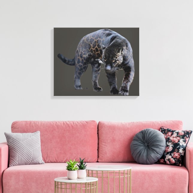 Jaguar Diablo Grau Leinwanddruck (Insitu (Wohnzimmer))