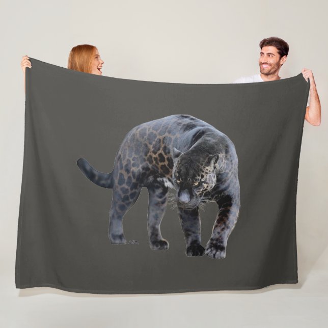 Jaguar Diablo graue Fleece-Decke Fleecedecke (Beispiel)