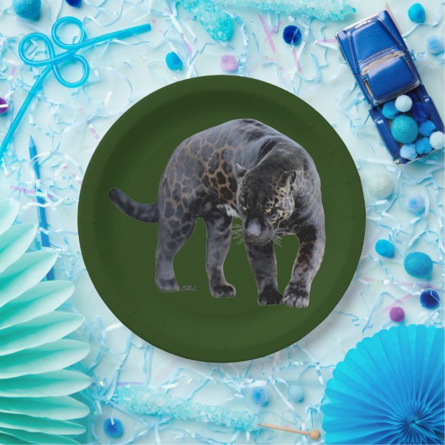 Jaguar Diablo grüne große Teller (Party)