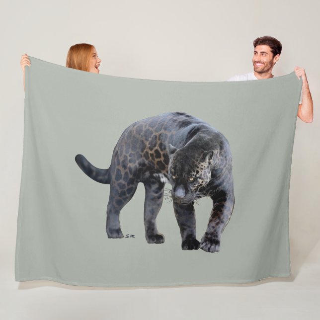 Jaguar Diablo light gray fleece blanket (Beispiel)