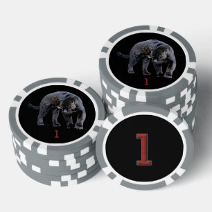 Jaguar Diablo Poker-Chip, schwarz grau, 1 Streifen Pokerchips