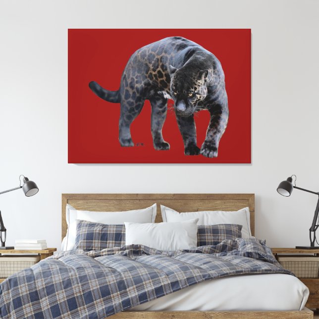 Jaguar Diablo rote Leinwand drucken (Insitu (Schlafzimmer))