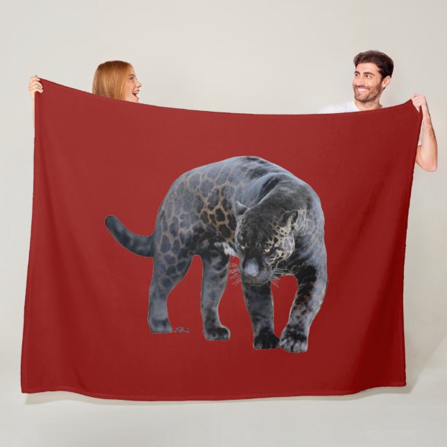 Jaguar Diablo roter Fleece-Decke Fleecedecke (Beispiel)