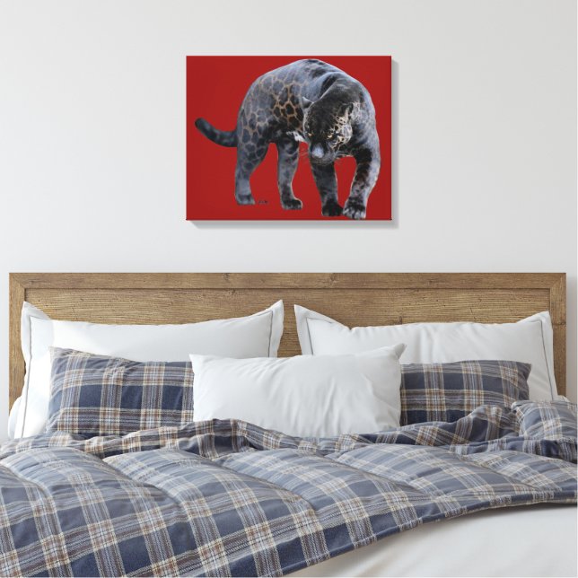 Jaguar Diablo roter Leinwanddruck (Insitu (Schlafzimmer))