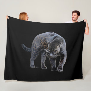 Jaguar Diablo schwarze Fleece-Decke Fleecedecke
