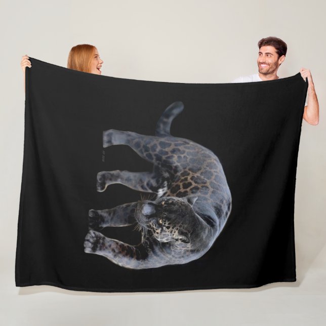 Jaguar Diablo schwarze Fleecedecke (Beispiel)