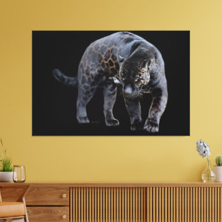 Jaguar Diablo schwarzer Leinwanddruck