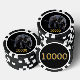 Jaguar Diablo schwarzes Gold 1K gestreifter Poker- Pokerchips