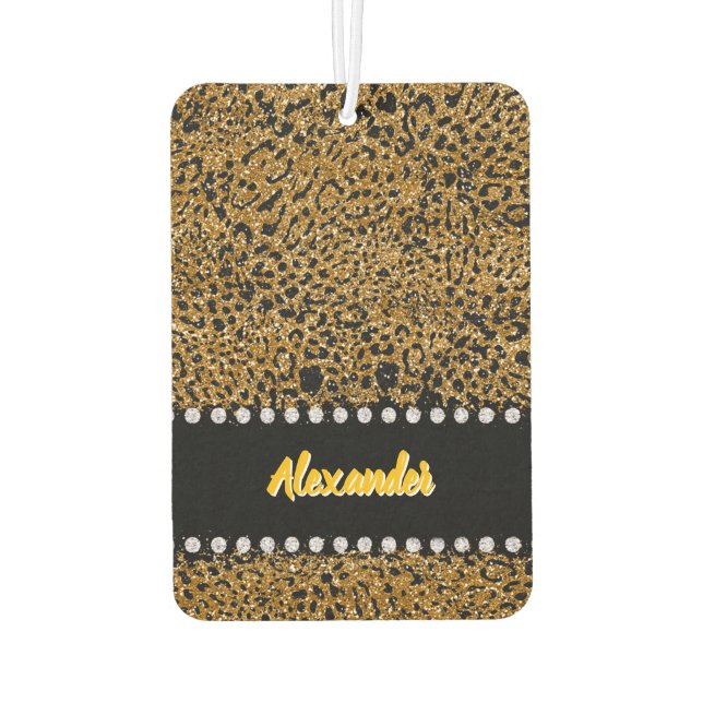 Jaguar-Druck mit kühnen Juwelen-Akzenten Autolufterfrischer (Rückseite)