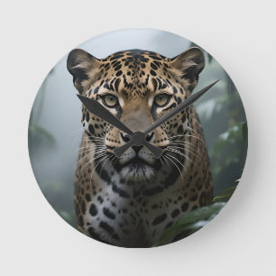 Jaguar-Dschungelporträt Runde Wanduhr
