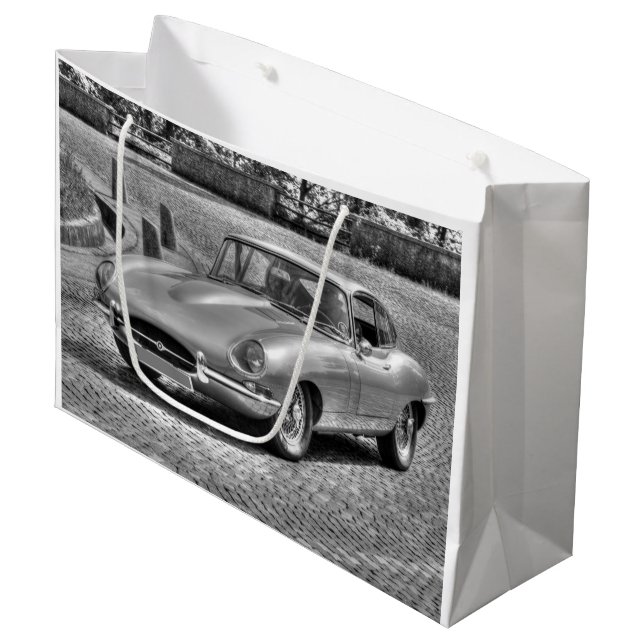 Jaguar E-Type Große Geschenktüte (Vorderseite Schrägansicht)