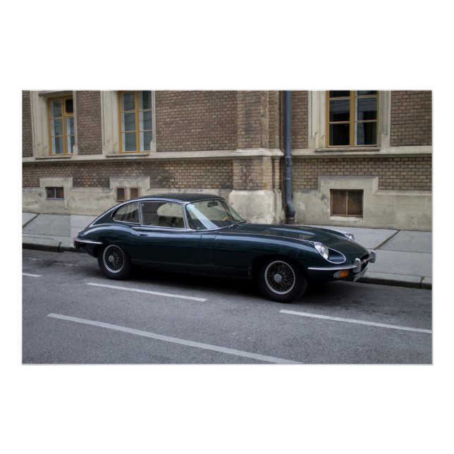Jaguar E-Type-Hardtop Poster (Vorderseite)