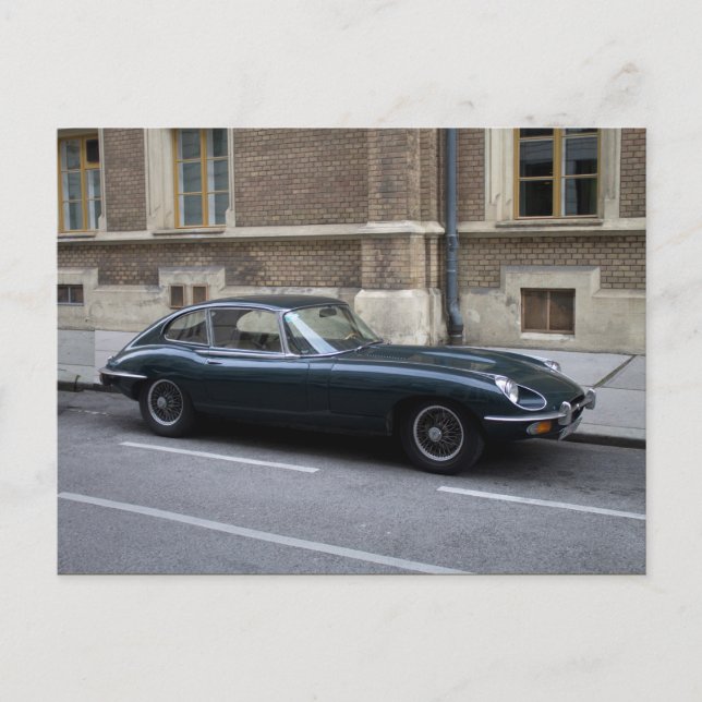 Jaguar E-Type-Hardtop Postkarte (Vorderseite)