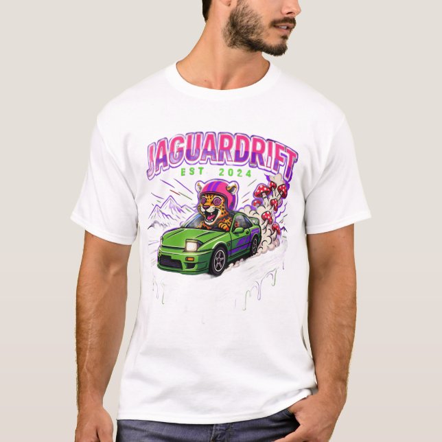 Jaguar fährt Auto T-Shirt (Vorderseite)