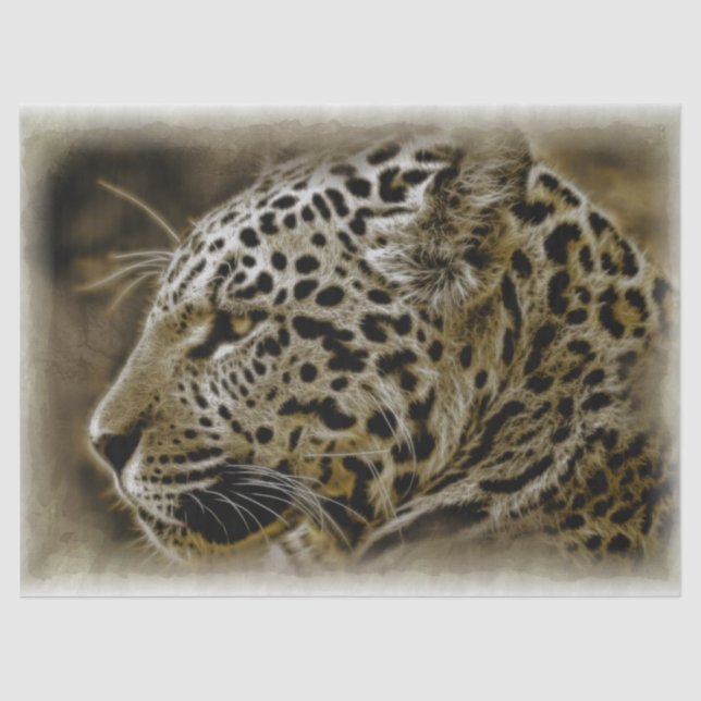 Jaguar Feline Wild Cat Artwork Decoupage Seidenpapier (Vorderseite)