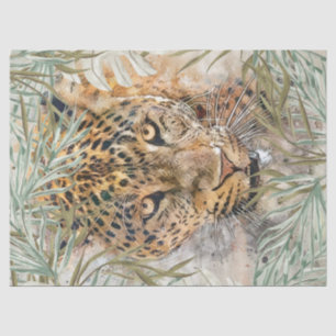 Jaguar Feline Wild Cat Tropical Artwork Decoupage Seidenpapier