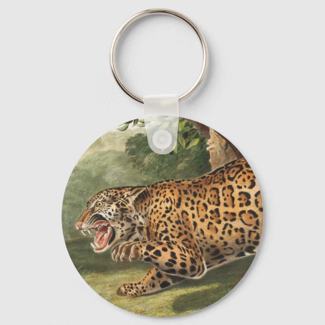 Jaguar (Felis onca) Illustration Schlüsselanhänger (Vorderseite)