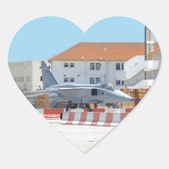 Jaguar Fighter Jet Herz-Aufkleber (Vorderseite)