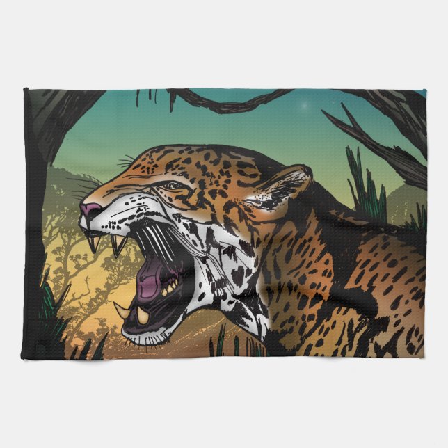 Jaguar Geschirrtuch (Horizontal)
